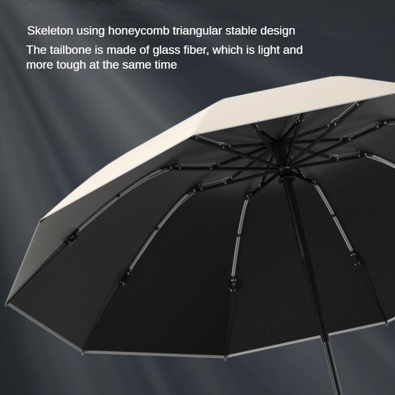 Minimalist Solid Color Automatic Umbrella, Creative Ring Handle Umbrella, Foldable Umbrella for Outdoor, Portable Umbrella for Men & Women, Travel Essentials