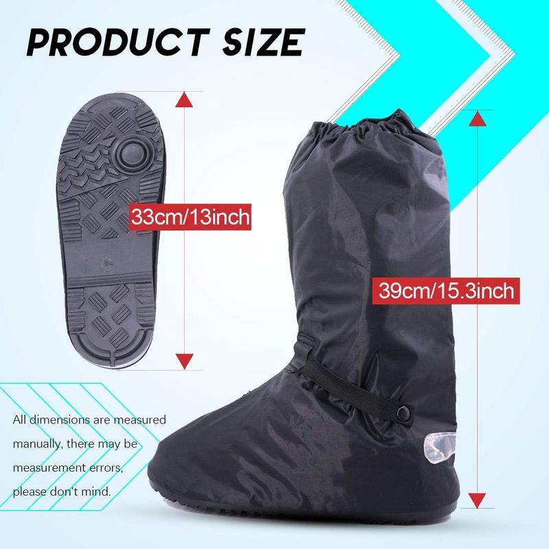 Black Men  Rainstorm Rainy Day Rain Suit Raingear  Outdoor Protective Gear Rain Boot Shoe Cover Zipper  10 11 Euro 44 45 Black