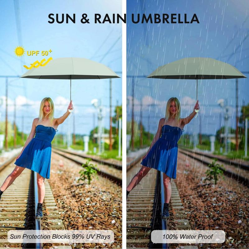 Mini Travel Umbrella Compact, Small Umbrella for Travel, Mini Umbrella for Purse, Sun Umbrella UV Protection, Tiny Pocket Folding Umbrella, Lightweight Portable Umbrella Windproof Parasol for Women and Men