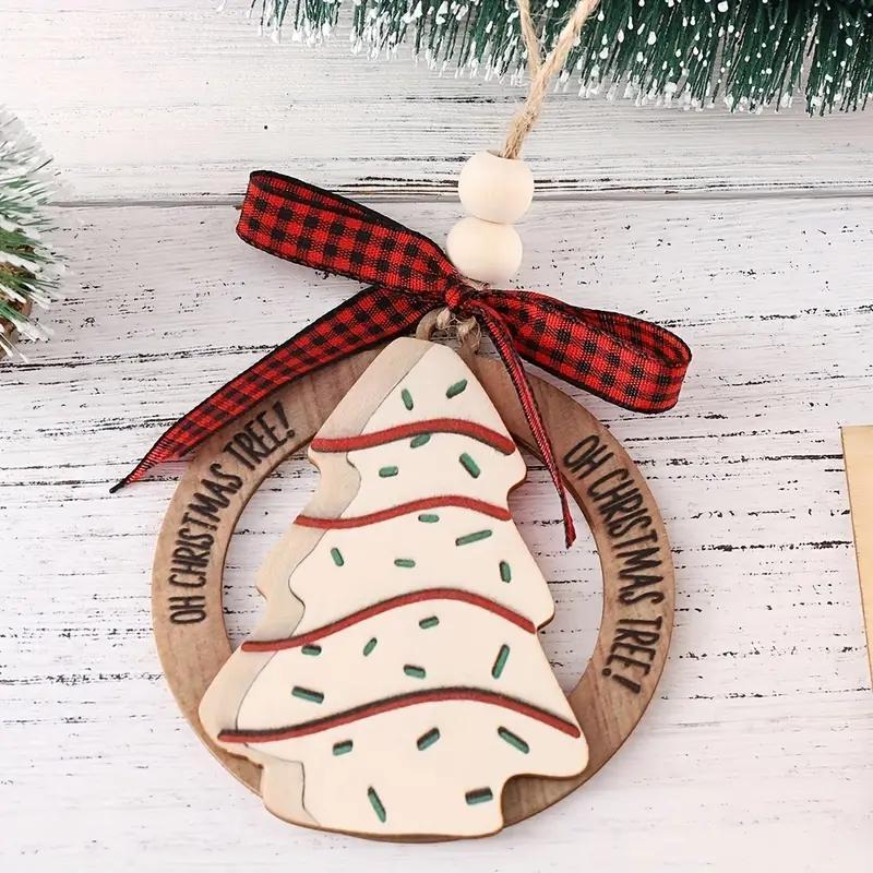 Wooden Christmas Tree Shaped Hanging Ornament, 1 Count Modern Simple Hanging Decoration, Hanging Decor for Home Party Festival, Room Decor