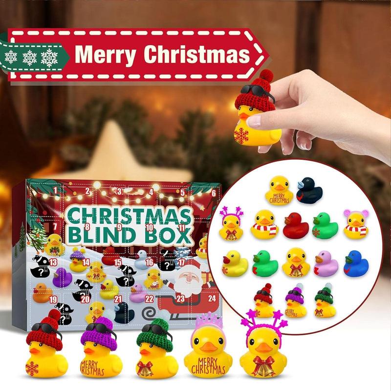 Christmas Blind Box, 1 Box Random Mini Duck Design Blind Box, Party Gift Set for Friends, Party Favors for Christmas, Party Christmas Tree Supplies, Christmas Advent Calendar