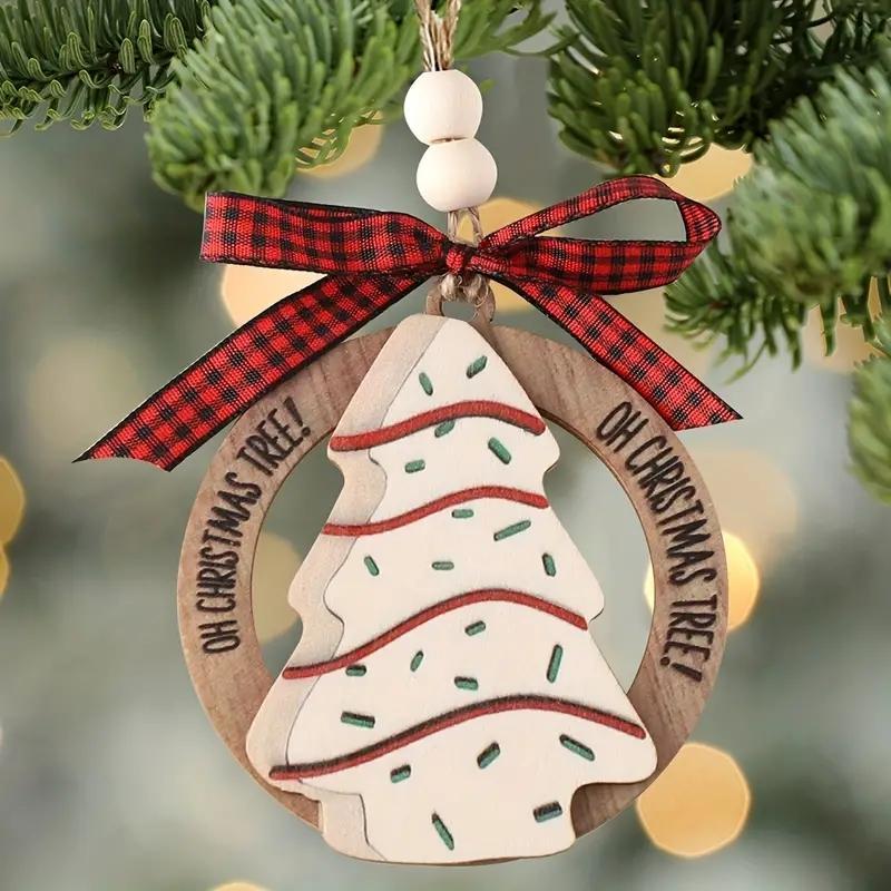 Wooden Christmas Tree Shaped Hanging Ornament, 1 Count Modern Simple Hanging Decoration, Hanging Decor for Home Party Festival, Room Decor