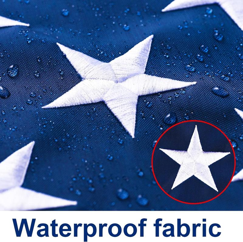 American Flag 3x5 FT Outdoor - USA Heavy duty US Flags with Embroidered Stars Banners Light Gift