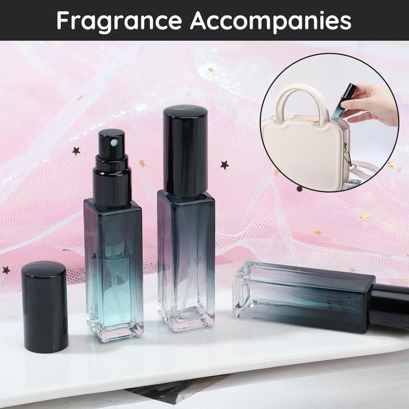 Travel Perfume Bottle Refillable, 5pcs 10ML Mini Glass Perfume Containers with Funnel and Pipette, Empty Portable Leak-proof Fragrance Bottles Spray Atomizer Pump Bottle Kit for Toiletries Tin Organiser