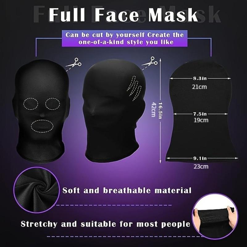 Solid Color Full Head Face Cover, Elastic Funny Balaclava, Unisex Full Mask, Party Accessories for Men & Women, Fall Gifts