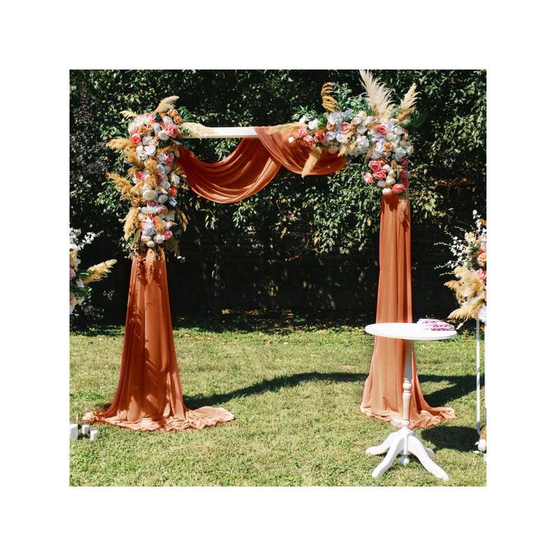 1pc Elegant Sheer Wedding Arch Background Curtain Indoor And Outdoor Decoration