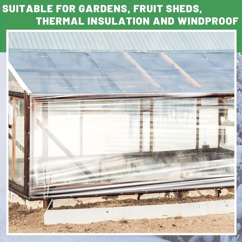 Clear Waterproof Tarpaulin, 1 Count Transparent Tarp with Seal Ring, Outdoor Plant Cover Sheet, Rainproof Garden Cover for Patio, Chicken Coop, Porch Canopy & Camping, Garden Tool Accessories, Fall Porch Decor