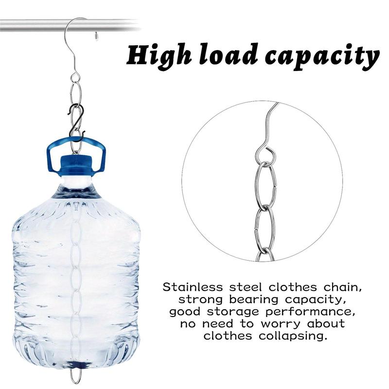 Stainless Steel Clothes Hanger Connector Chain, Cascading Hangers Chain, Space Saving Hanger Chain, Closet Storage & Organization