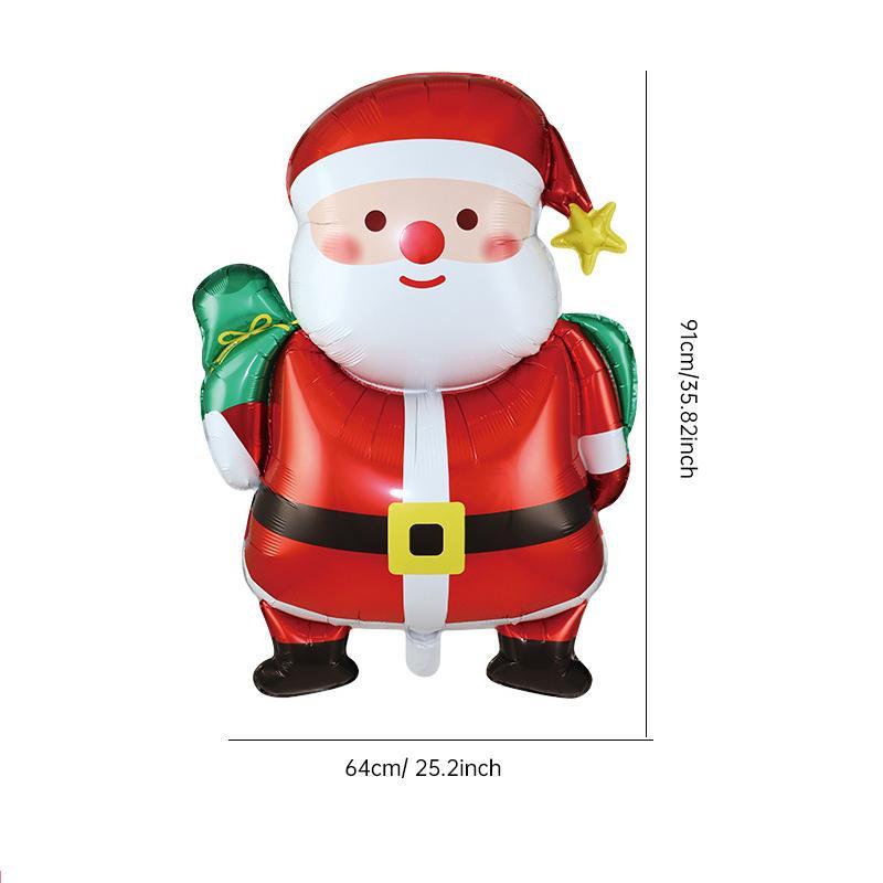 Santa Claus Design Balloon, 1 Count Cartoon Santa Claus Balloon, Christmas Party Balloon, Home Decor Supplies, Festive & Party Supplies