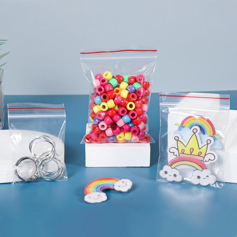 Clear Plastic Storage Bag (500 Pcs), Multifunctional Zip Lock Bags, Earrings Accessories Packaging Bags, Household Small Storage Bag for Traveling