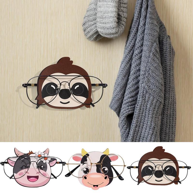 Wooden Animal Design Sunglasses Holder, 3 Counts Cute Sunglasses Display Stand, Wall Mounted Sunglasses Storage Rack for Home Office Dormitory Decor