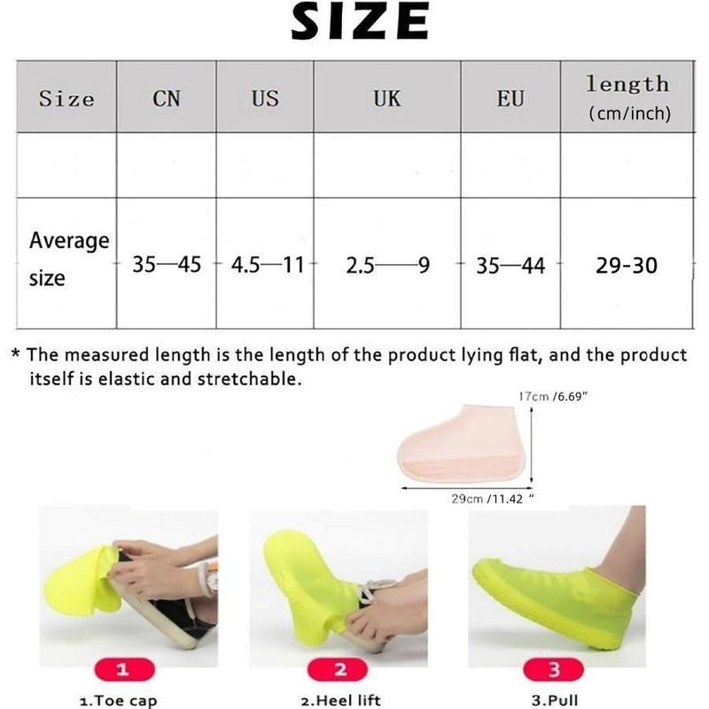 Silicone Waterproof Shoe Cover, 1 Pair Thickened Anti-slip Shoe Cover, Durable Shoe Accessories for Camping & Traveling