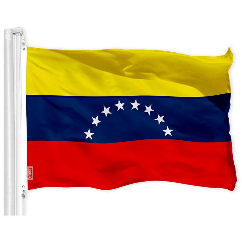 G128 Venezuela Venezuelan Flag | 3x5 feet | Printed 150D - Indoor Outdoor, Vibrant Colors, Brass Grommets, Quality Polyester, 8 Stars Venezuela Flag