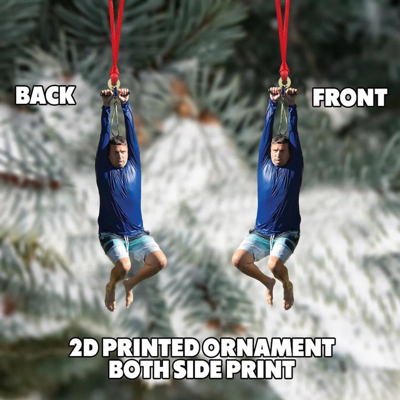 I Think You Should Leave Zip Line Acrylic Christmas Ornament, Zipline Funny Meme Ornament, Tim Robinson Ornament, ITYSL