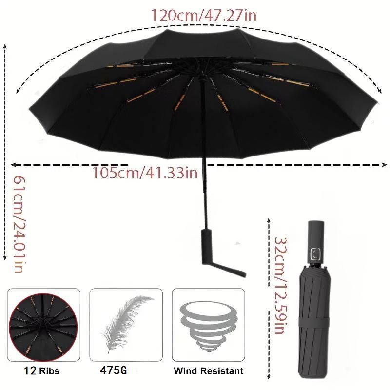 Automatic Folding Umbrella, Large Windproof Rainproof Folding Umbrella, Sun and Rain Dual-use Umbrella for Family Entertainment Outdoor Activities, Outdoor Umbrella,  Fall Decor