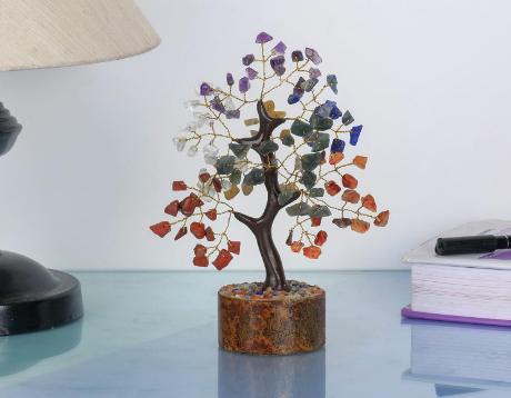 Chakra Tree - Crystal Tree - Chakra Tree Of Life - Crystal Gifts - Tree Of Life Decor - Gemstone Tree - Feng Shui Decor - Chakra Decor - Crystal Decor - Spiritual Gifts - Housewarming Gifts New Home Ornaments Centerpiece