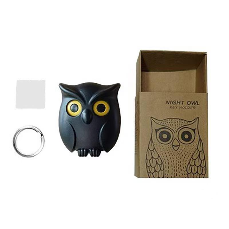 Magnetic Owl Design Key Hook, 3 Counts Cute Magnetic Key Holder, Punch Free Magnetic Wall Hook, Home Organizer for Kitchen Bathroom Office