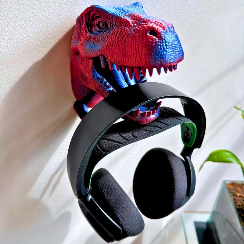 T-Rex Dinosaur Head Wall Mount Hanger - 3D Printed