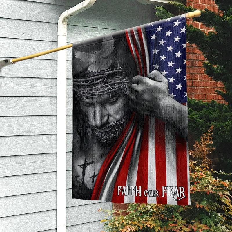 Christian Patriot American Flag, One Nation Under God Jesus Flag - House Flag 30x40, Decorations For Home, Outside, Indoor Outdoor - Double Sided