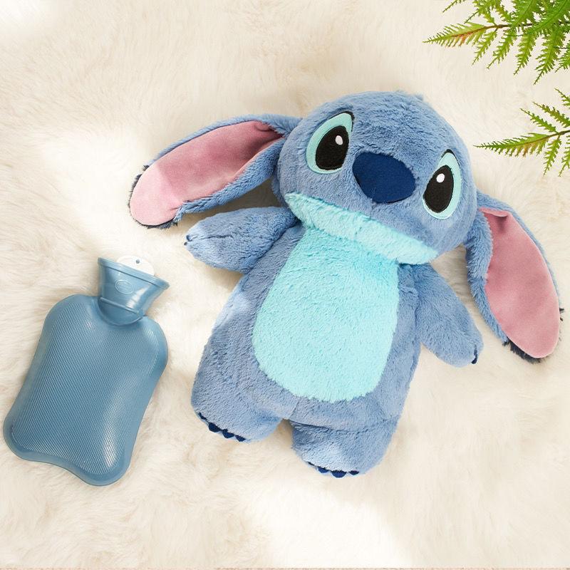 Cuddly plush fill with warm water for per-iod。Anime S-t-itc Plush with a Bottle for hot Water Filling