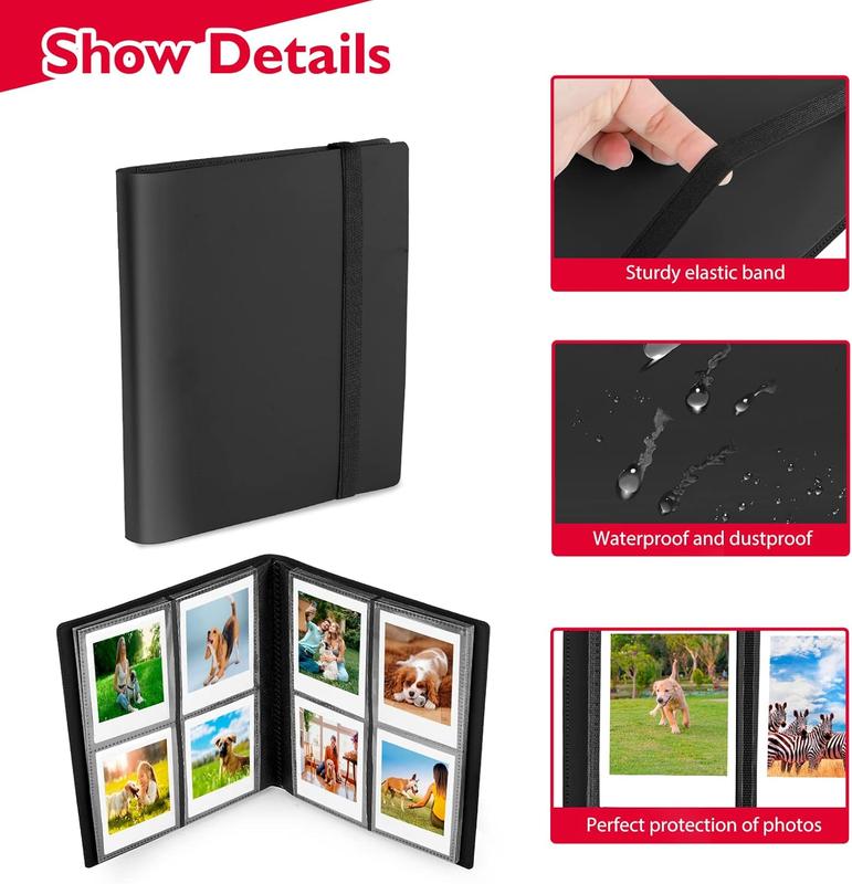 160 Pockets Photo Album with Colorful Stickers for Fujifilm Instax Mini LiPlay EVO Polaroid Snap SnapTouch PIC-300 Z2300 Mint Zip Instant Camera Printer (Black)