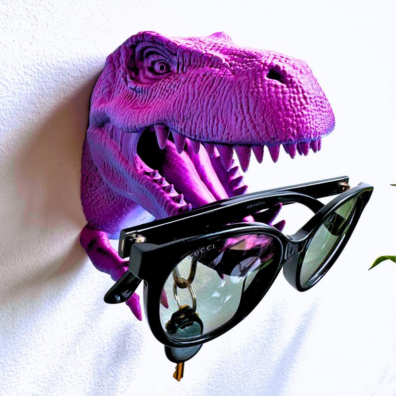 T-Rex Dinosaur Head Wall Mount Hanger - 3D Printed