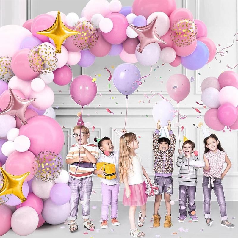 Unicorn Theme Balloon Arch Kit, 81pcs set Colorful Lovely Balloon Garland Arch & Tablecloth & Backdrop Kit, Party Supplies for Birthday Graduation Baby Shower