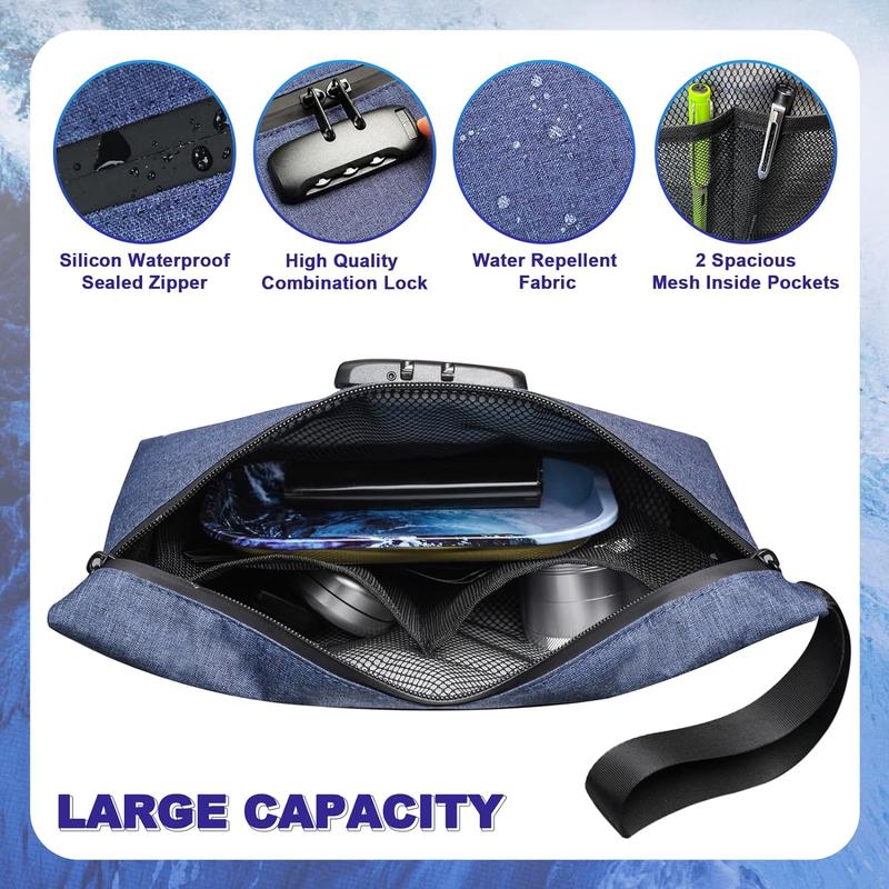 Waterproof Pouch with Combination Lock, 1 Count Portable Large Capacity Storage Bag, Smell Proof Storage Bag for Home & Outdoor