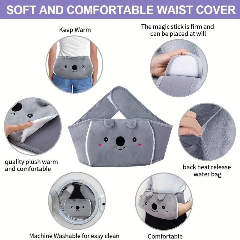 Hot Water Bag & Plaid Cover & Waist Hot Water Bottle Belt Set, 3 Counts set Soft & Comfortable Hand Warmers Hot Water Bottles & Hot Water Bottle Belt