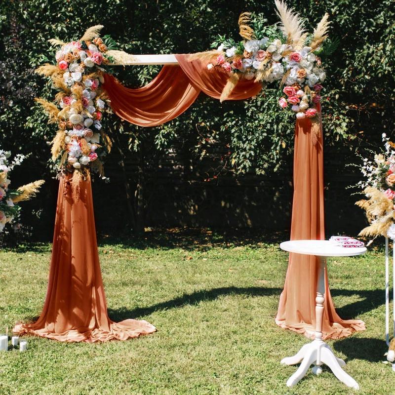 1pc Elegant Sheer Wedding Arch Background Curtain Indoor And Outdoor Decoration