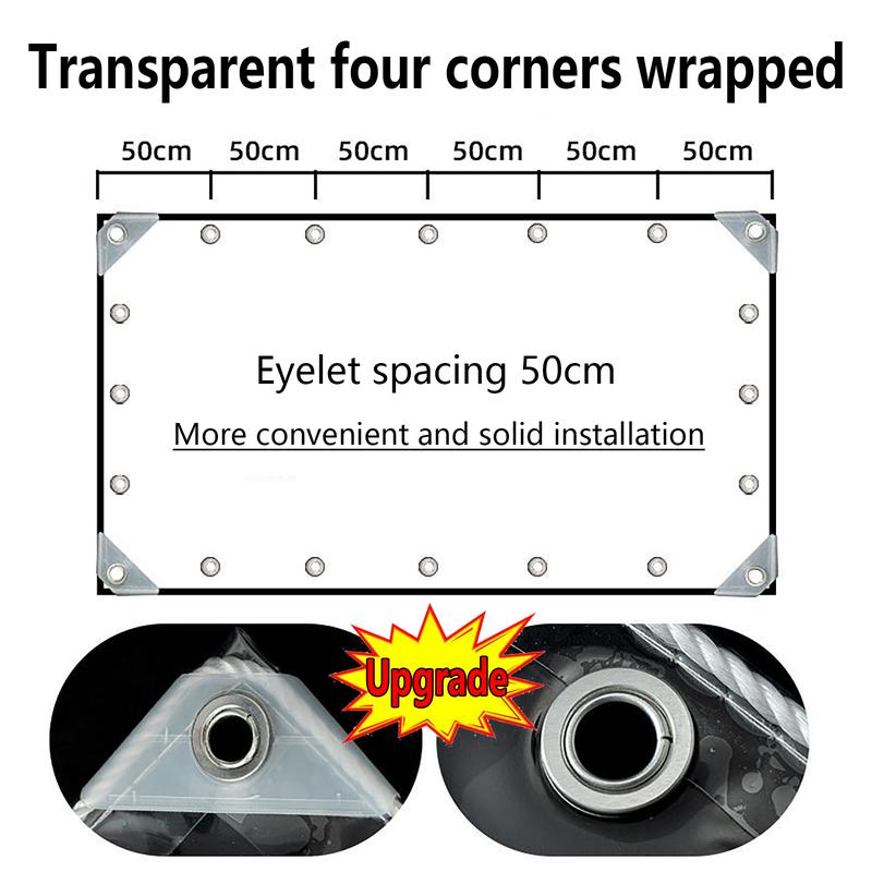 Heavy duty waterproof tarps ,Clear Tarp with Grommets, clear vinyl tarps with Reinforced Edge,20Mil Thickened Tear Resistant PVC Tarpaulin