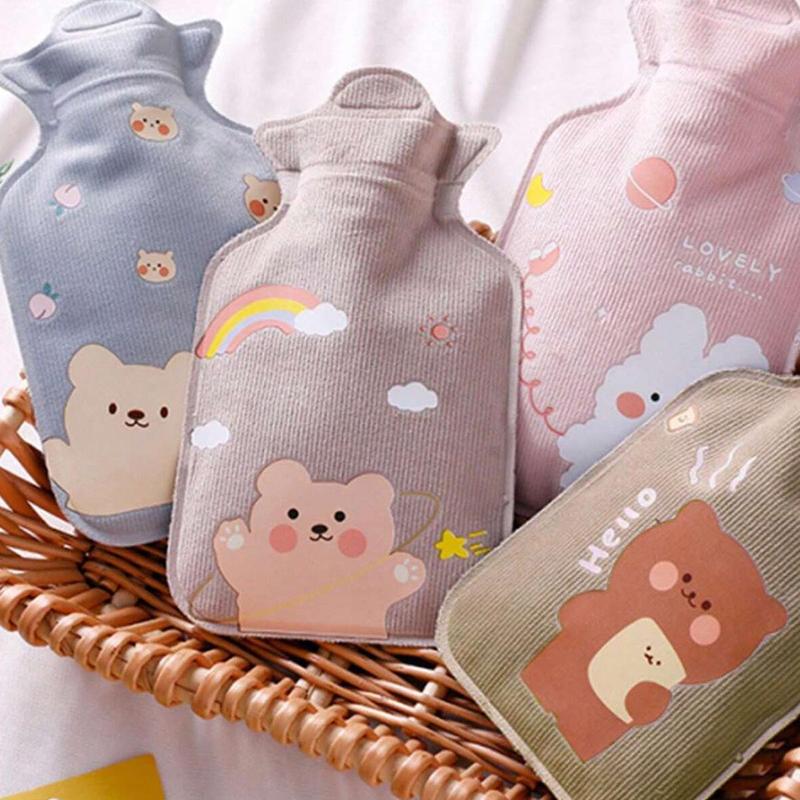 Cute Cat Pattern Hot Water Bottle, 1 Count Leak-proof Heat Resistant Hot Water Bag, Hot Water Bottle for Home Office Dormitory School