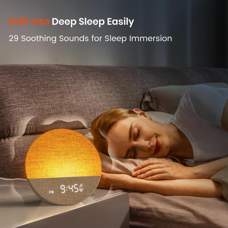 Sunrise Alarm Clock and Sound Machine Nightlight, Christmas Gift, Digital Dimmable Clock for Bedroom, 26 Sleep Sounds, White Noise Machine for Adults, Wake Up Light Alarm Clock Decor christmas 2024 ornament