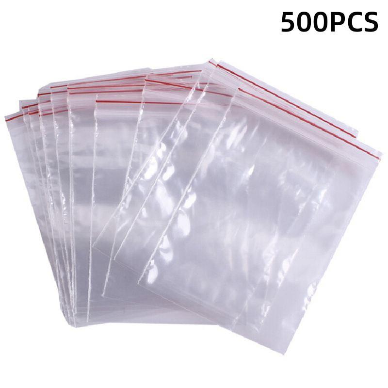 Clear Plastic Storage Bag (500 Pcs), Multifunctional Zip Lock Bags, Earrings Accessories Packaging Bags, Household Small Storage Bag for Traveling