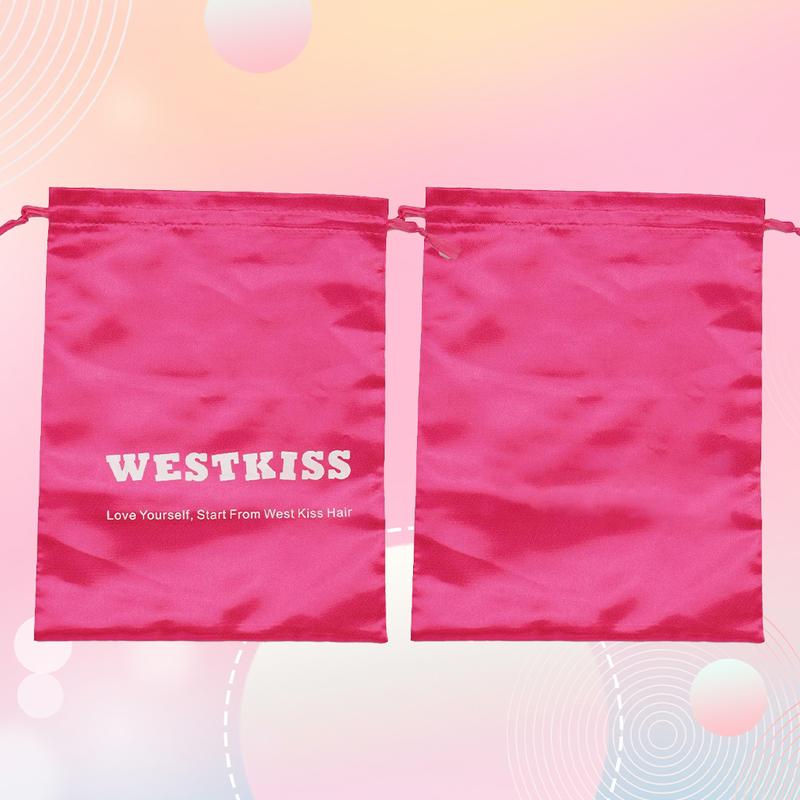 [West Kiss] Wig Bags Satin Packaging Pouches Carrying Storage Bags For Packaging Hair Extensions, Bundles, Wigs Organiser