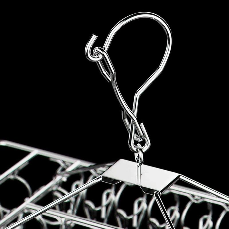 Stainless Steel Windproof Sock & Underwear Drying Rack, Multifunctional Clothes Drying Rack with Rotating Hook, Laundry Tools & Accessories