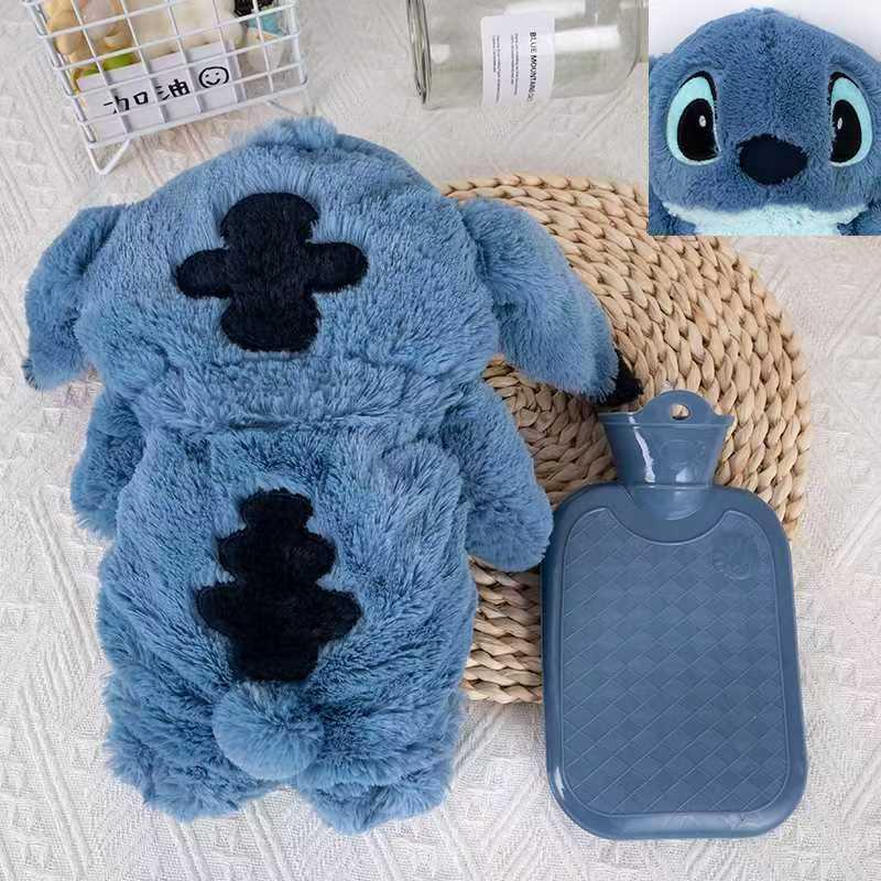 Cuddly plush fill with warm water for period。Anime Stitc Plush with a Bottle for hot Water Filling Cup