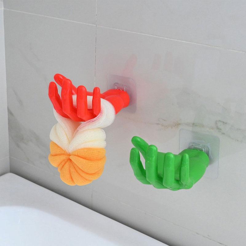 Hand Shaped Wall Mounted Hook, Punch Free Self Adhesive Wall Hook, Home Organizer for Key and Headphone, Home Space Saver