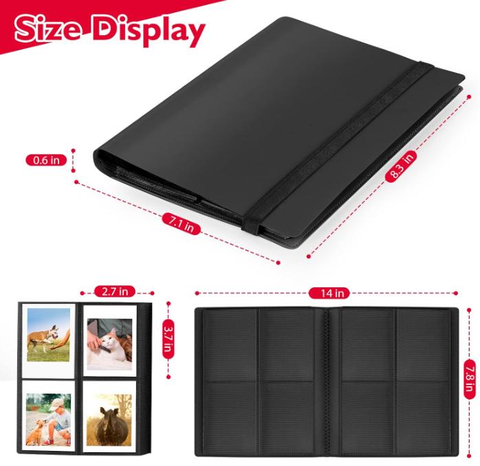 160 Pockets Photo Album with Colorful Stickers for Fujifilm Instax Mini LiPlay EVO Polaroid Snap SnapTouch PIC-300 Z2300 Mint Zip Instant Camera Printer (Black)