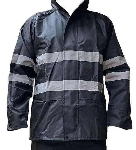 High Visibility Water resistant Safey Reflective Rain Jacket   Unlined rain jacket available in various colors