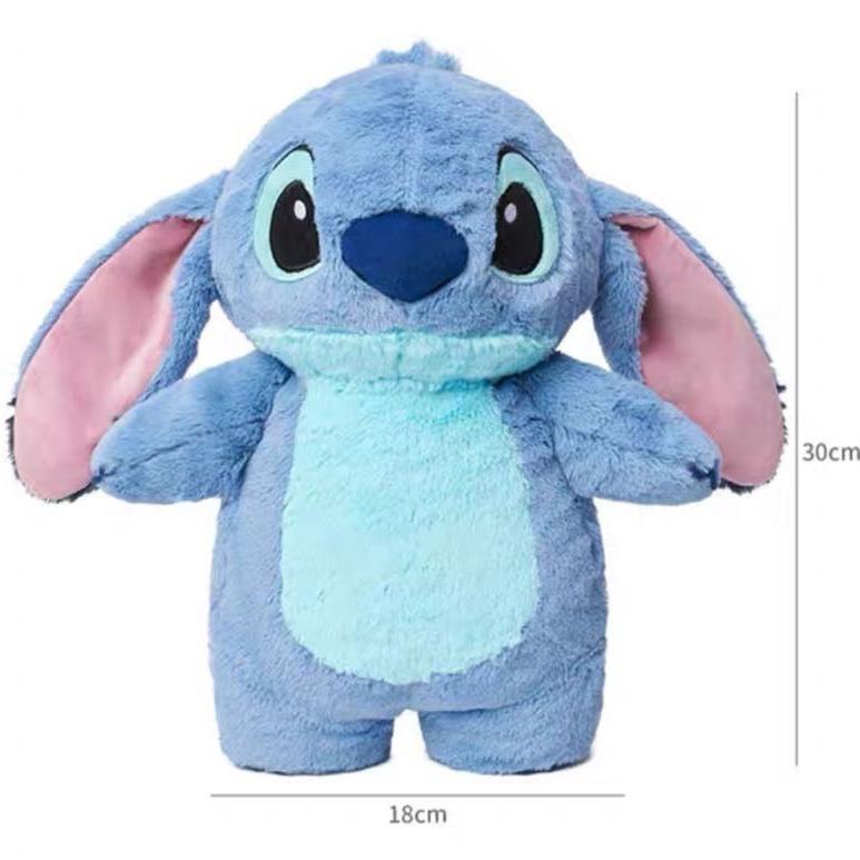 Cuddly plush fill with warm water for per-iod。Anime S-t-itc Plush with a Bottle for hot Water Filling