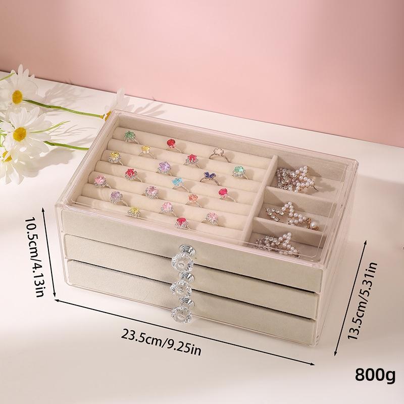 Jewelry Storage Box, 1 Count Multi-grid Jewelry Organizer, Transparent Frame Jewelry Display Box, Home Organizer for Earrings Necklace Bracelet