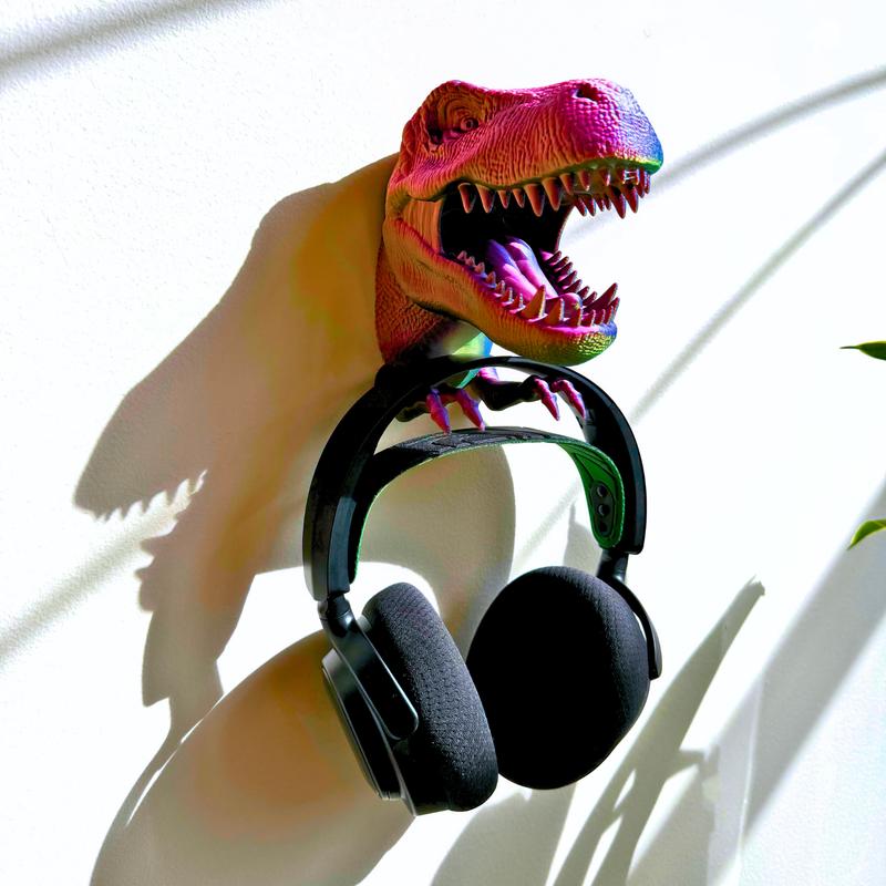 T-Rex Dinosaur Head Wall Mount Hanger - 3D Printed