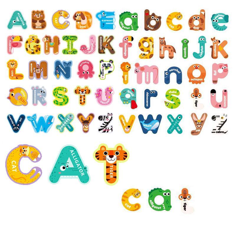 Animal Pattern Magnetic Letters, 26pcs set Cute Magnetic Alphabet Sticker, Creative Toy & Decoration for Home Kitchen Dormitory School