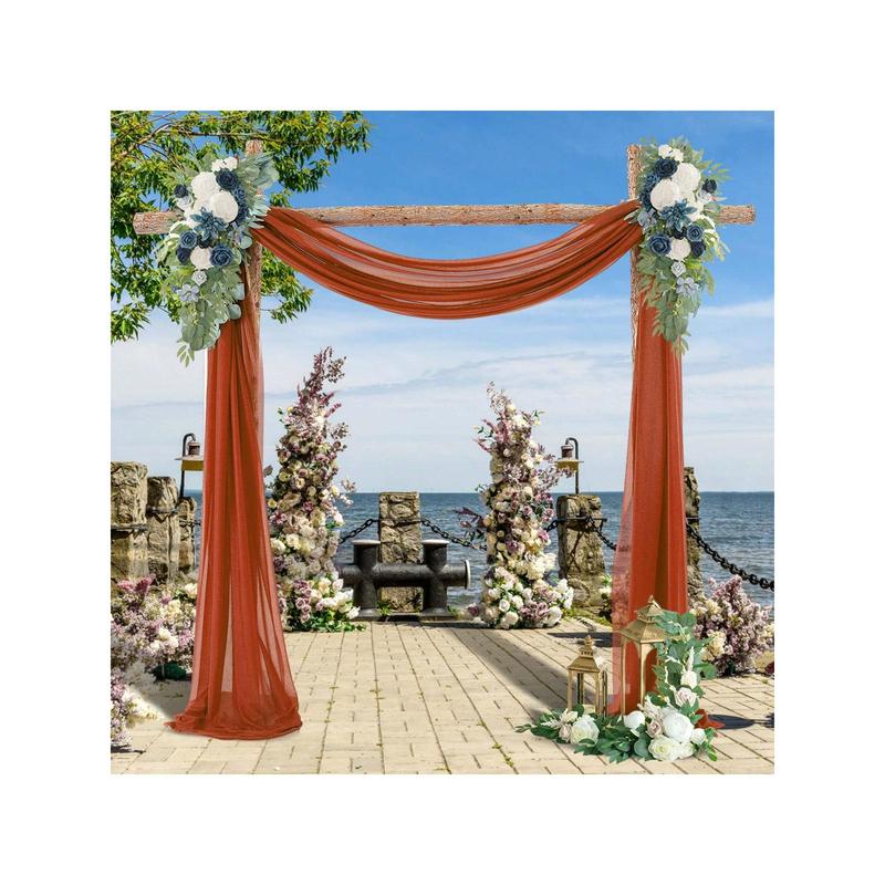 1pc Elegant Sheer Wedding Arch Background Curtain Indoor And Outdoor Decoration