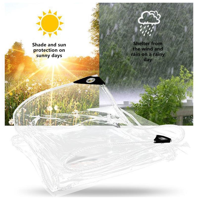 Heavy duty waterproof tarps ,Clear Tarp with Grommets, clear vinyl tarps with Reinforced Edge,20Mil Thickened Tear Resistant PVC Tarpaulin