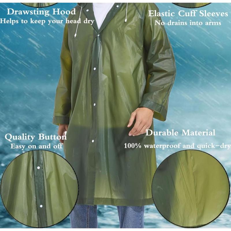 2 ponchos for men and women, reusable rain and snow season protectors, convenient raincoat