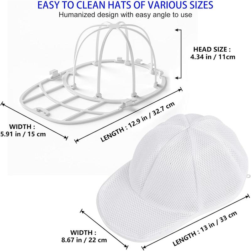 Hat Washer Cage Baseball Cap Washing Cage Hat Washer for Washing Machine - Keep Your Caps in Shape While Washing and Drying - Ideal for Adults and  Ball caps Accessories Laundry Mesh Cleaner