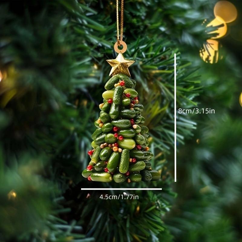 Creative Book Tree Christmas Design Hanging Ornament, 1 Count Acrylic Hanging Decoration with Chain, Festive & Party Supplies for Home Decor