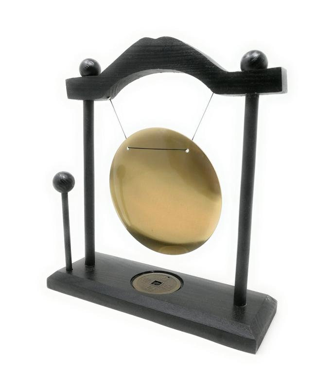 Zen Art Brass Feng Shui Desktop Gong with Rammer W8.25